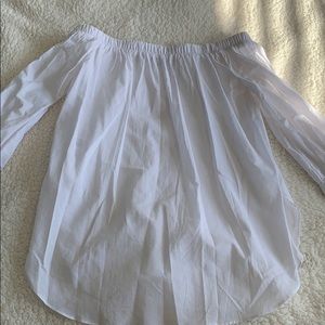 Off the shoulder white shirt